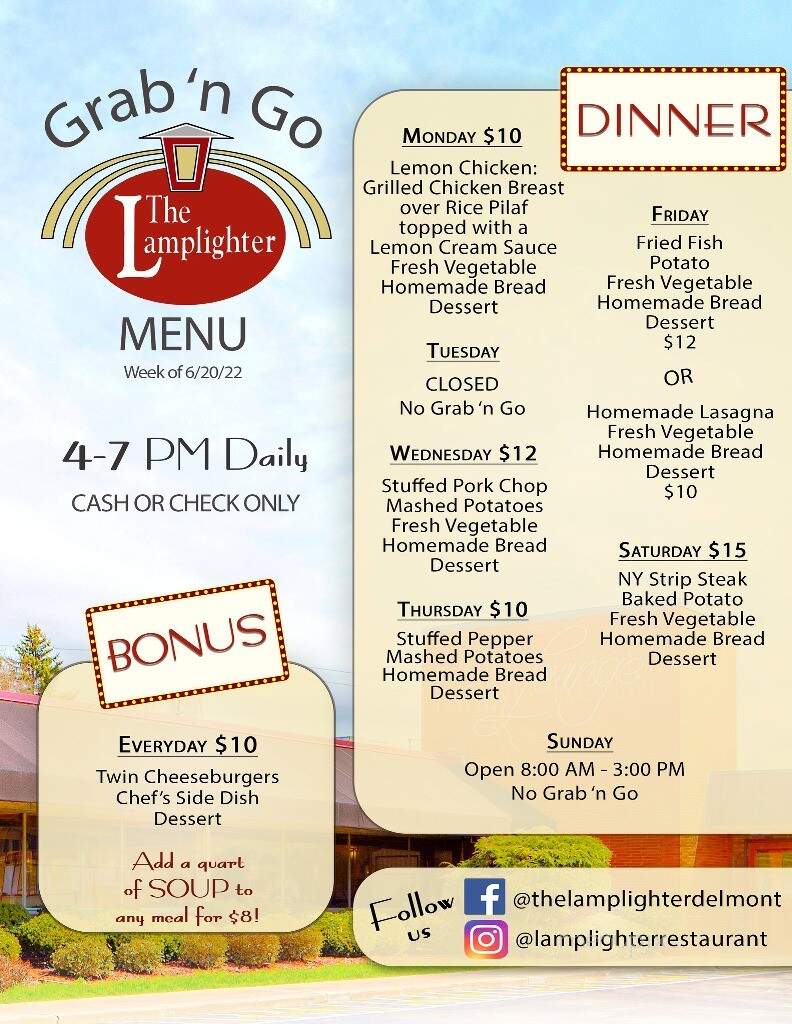 Lamplighter Cafe - Delmont, PA menu_pic
