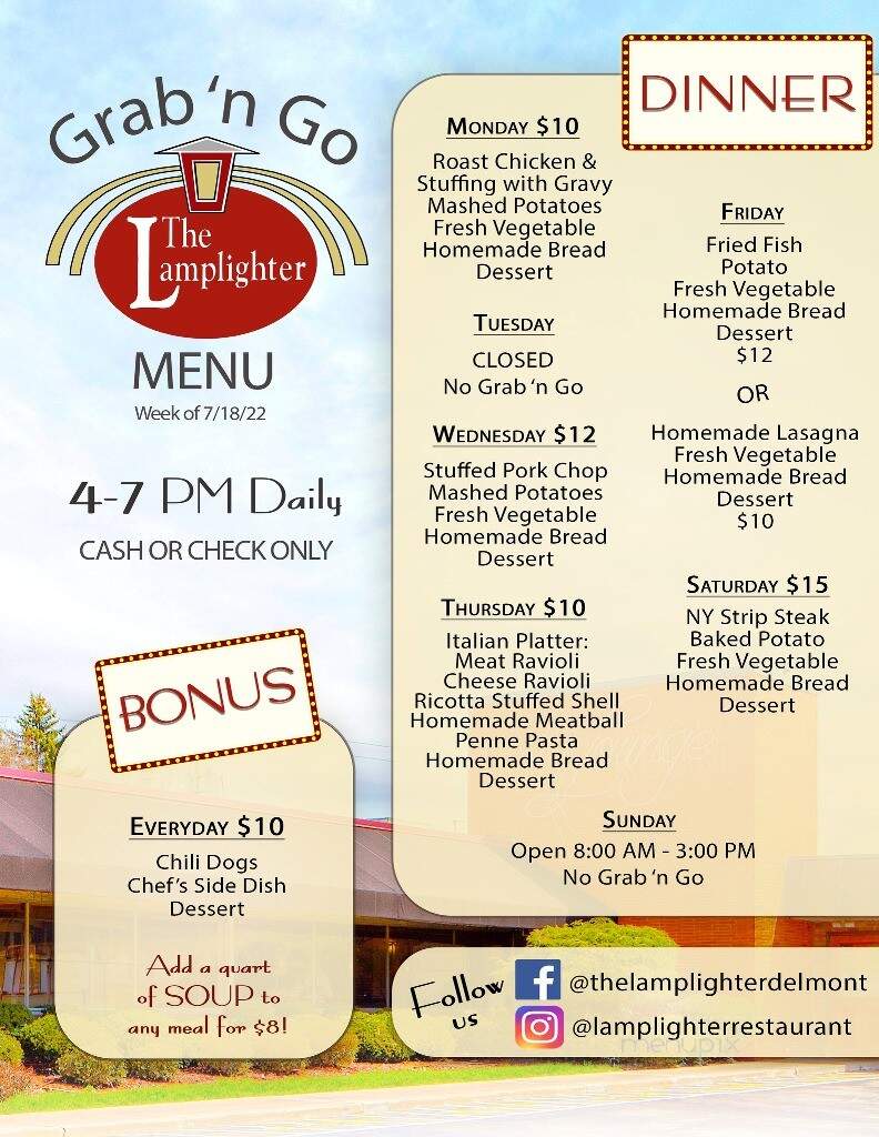 Lamplighter Cafe - Delmont, PA menu_pic
