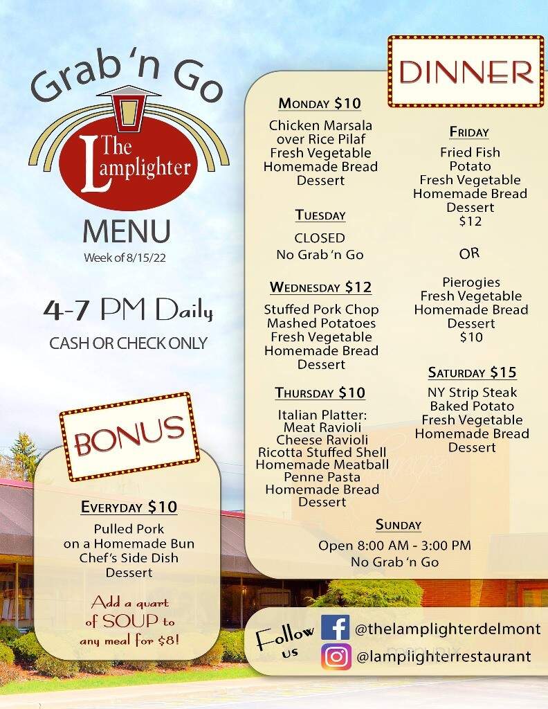 Lamplighter Cafe - Delmont, PA menu_pic