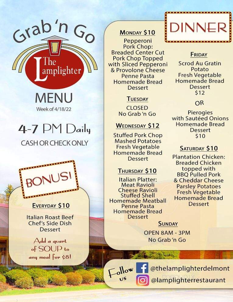 Lamplighter Cafe - Delmont, PA menu_pic