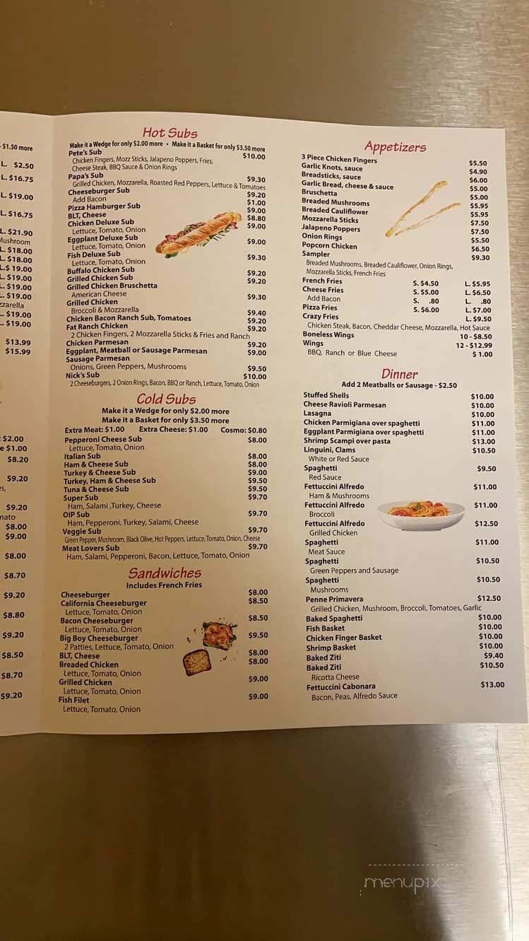 Original Italian Pizza - Turbotville, PA menu_pic