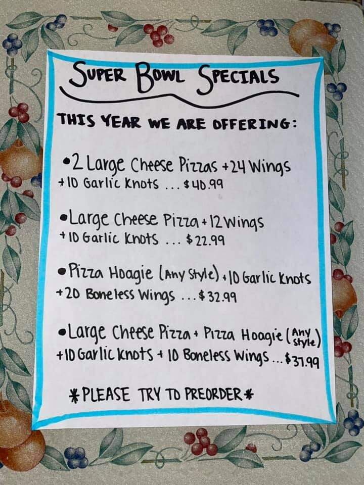 Original Italian Pizza - Turbotville, PA menu_pic