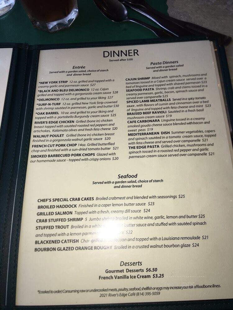 Riveredge Restaurant - Reading, PA menu_pic
