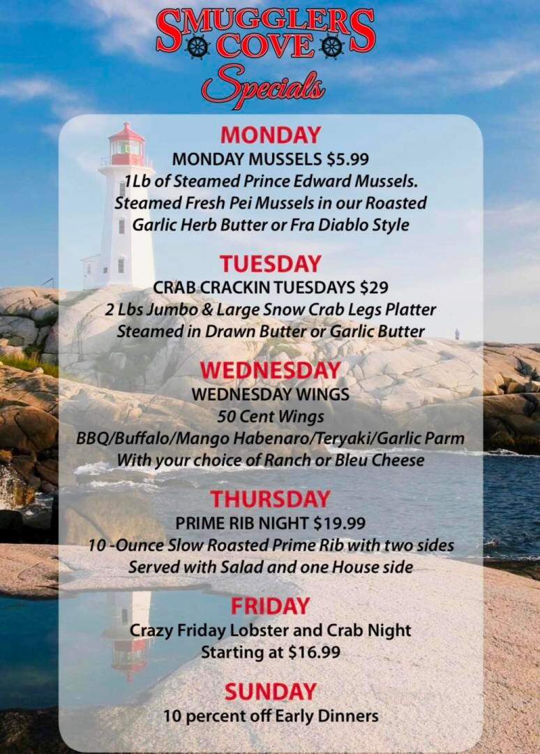 Smuggler's Cove Restaurant - Tannersville, PA menu_pic