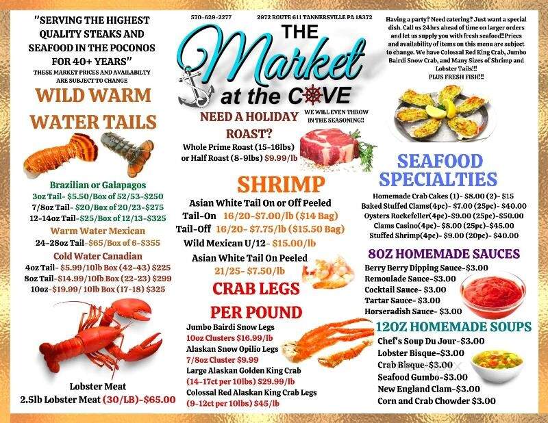 Smuggler's Cove Restaurant - Tannersville, PA menu_pic