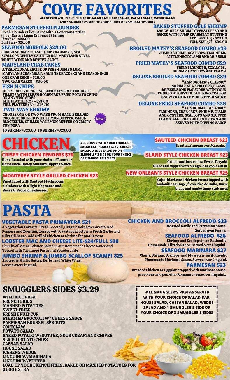 Smuggler's Cove Restaurant - Tannersville, PA menu_pic