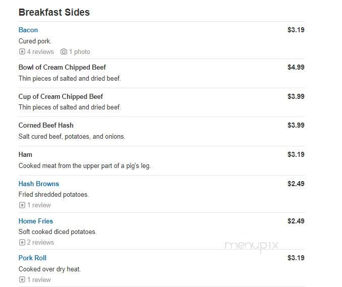 Turn In Restaurant - Bath, PA menu_pic