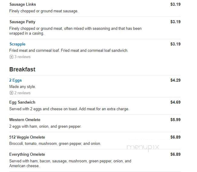 Turn In Restaurant - Bath, PA menu_pic
