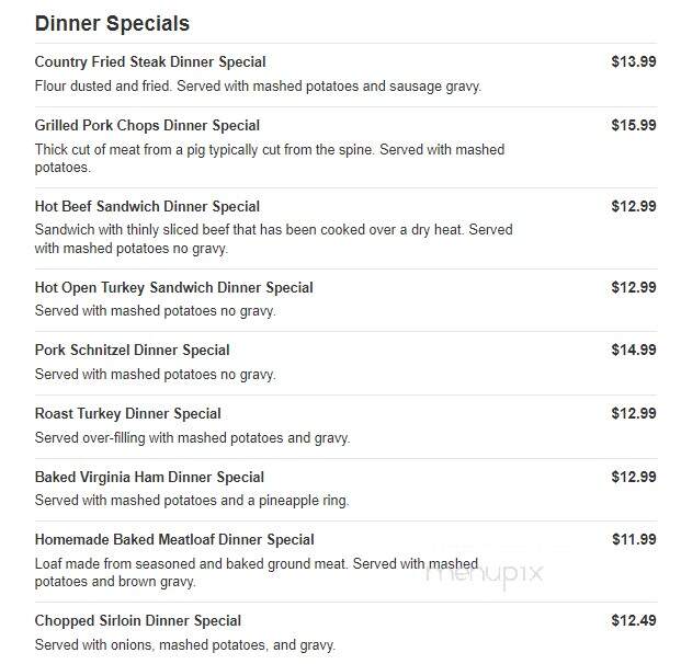 Turn In Restaurant - Bath, PA menu_pic