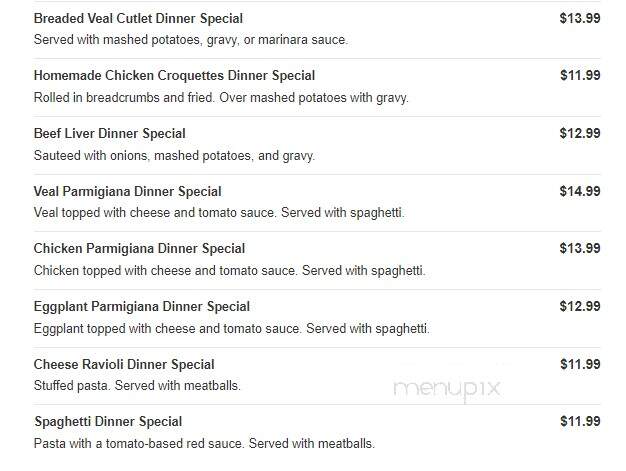 Turn In Restaurant - Bath, PA menu_pic