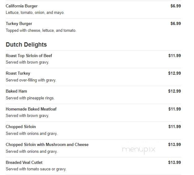 Turn In Restaurant - Bath, PA menu_pic