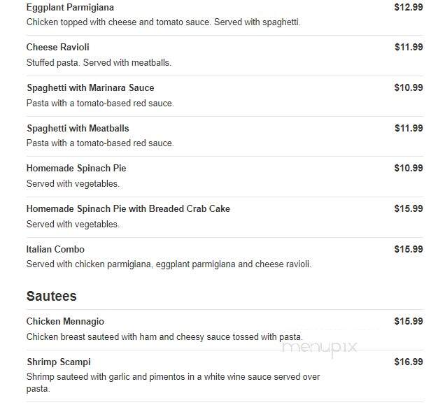 Turn In Restaurant - Bath, PA menu_pic