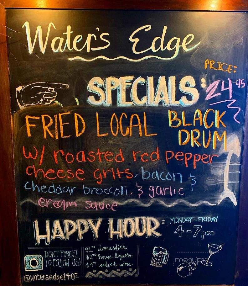 Water's Edge - Mount Pleasant, SC menu_pic