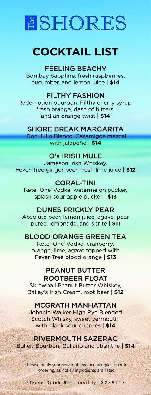 Shores Restaurant - Oxnard, CA menu_pic