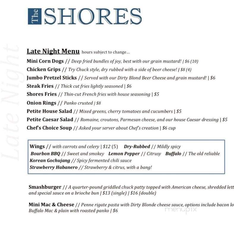 Shores Restaurant - Oxnard, CA menu_pic