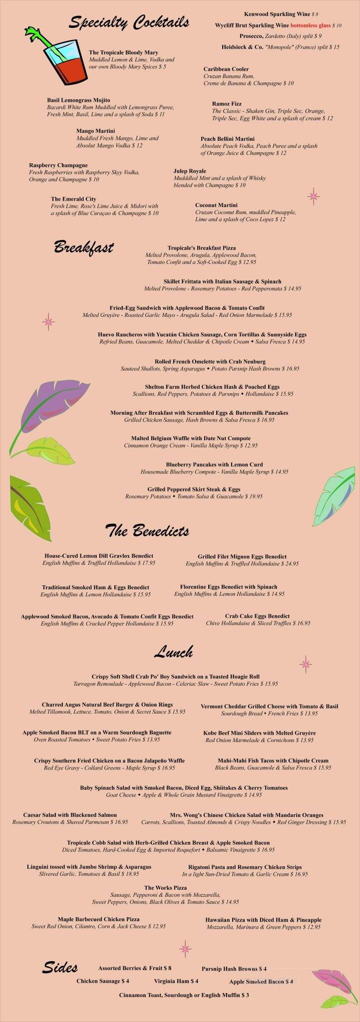 Tropicale Restaurant - Palm Springs, CA menu_pic