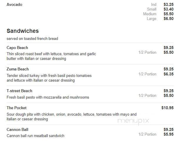 Beach Cities Pizza - Dana Point, CA menu_pic