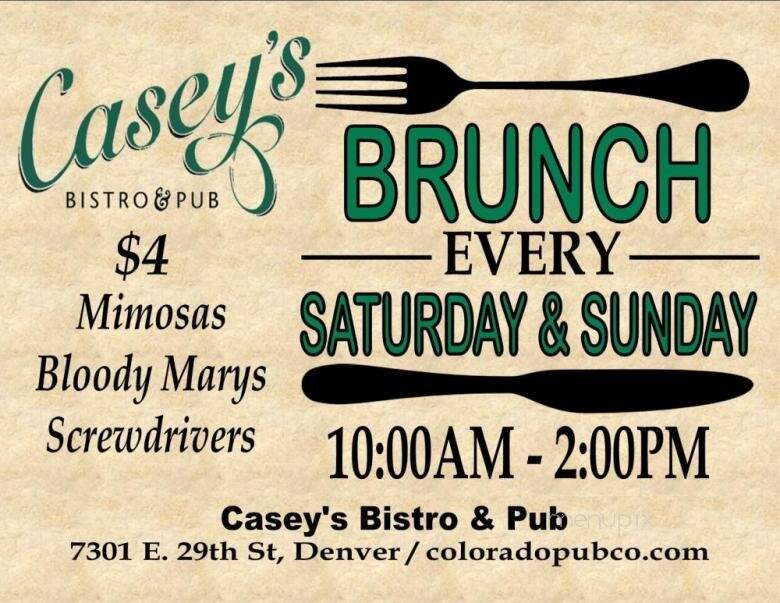 Casey's Bistro & Pub - Denver, CO menu_pic
