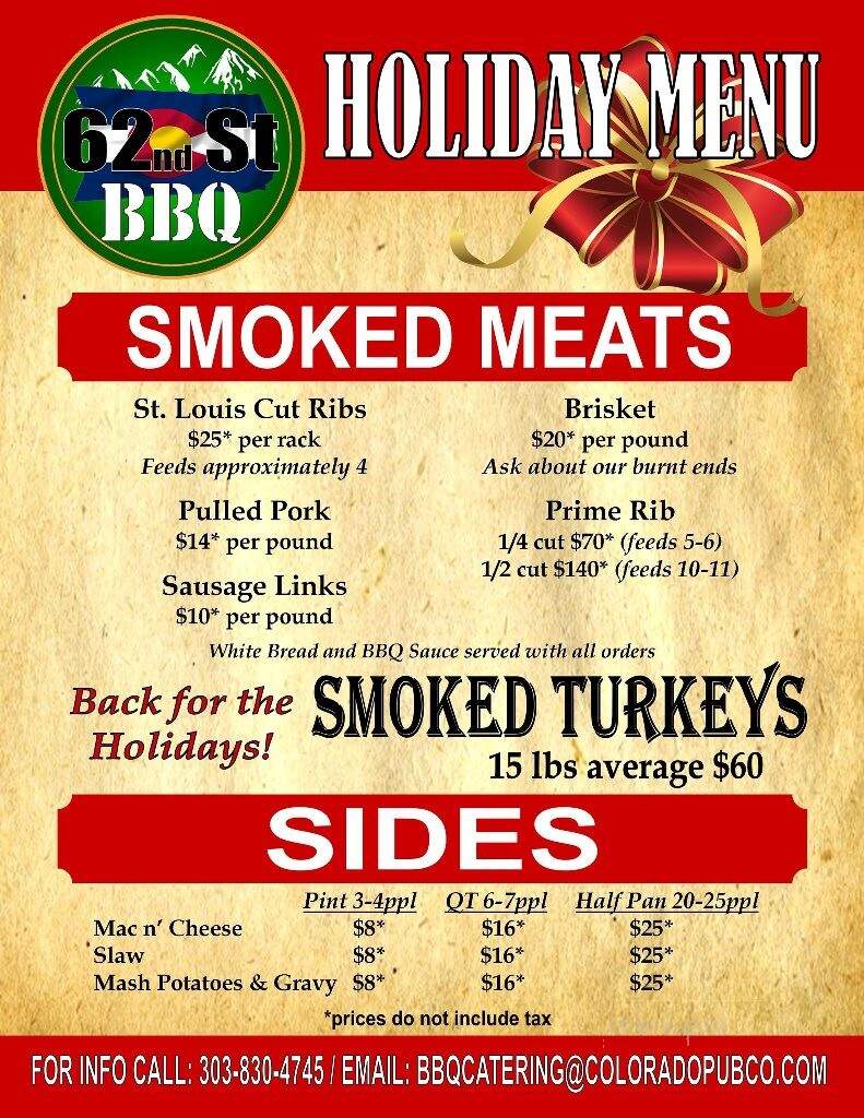 Casey's Bistro & Pub - Denver, CO menu_pic