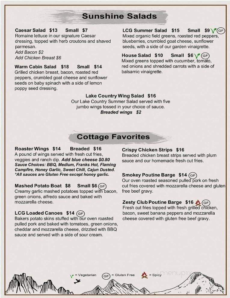 Lake Country Grill - Orillia, ON menu_pic
