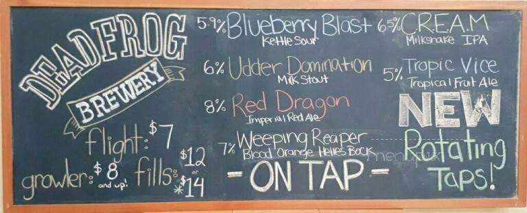 Dead Frog Brewery - Langley, BC menu_pic