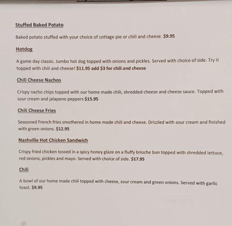 Firth's Celtic Pub - Hamilton, ON menu_pic