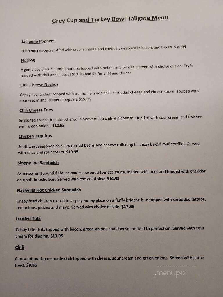 Firth's Celtic Pub - Hamilton, ON menu_pic
