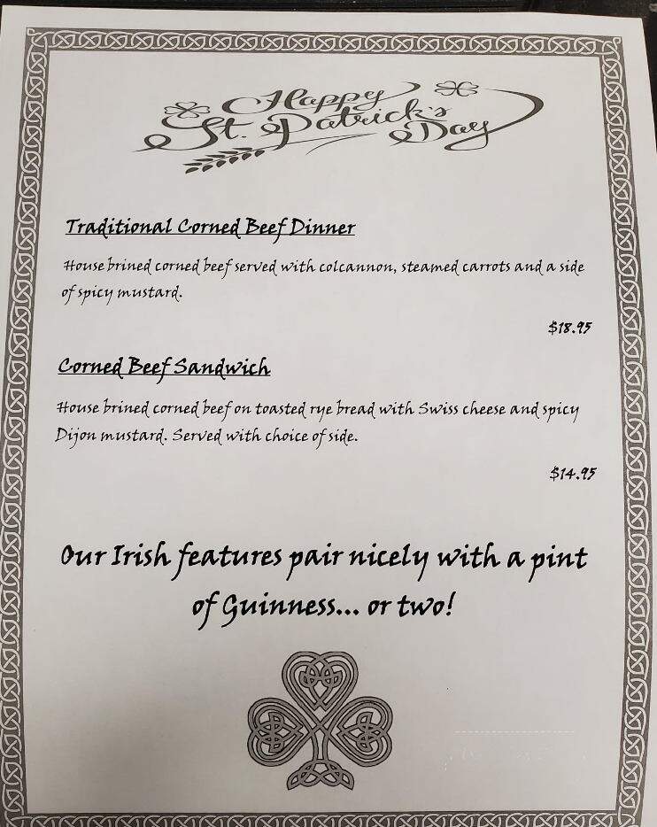 Firth's Celtic Pub - Hamilton, ON menu_pic