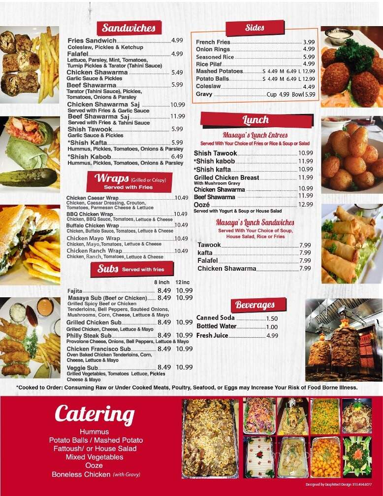 Masaya Mediterranean Cuisine - Dearborn, MI menu_pic
