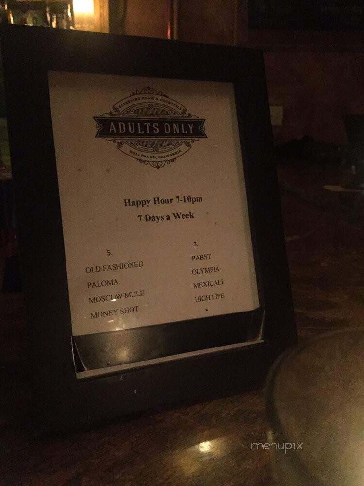 Adults Only - Los Angeles, CA menu_pic