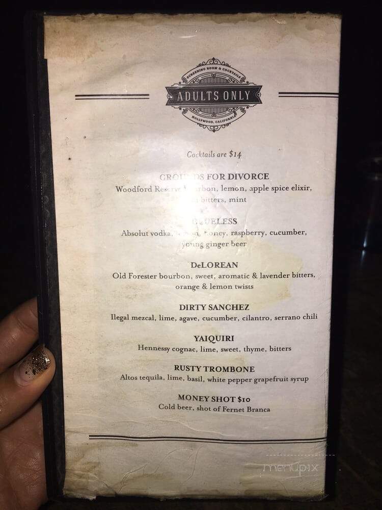 Adults Only - Los Angeles, CA menu_pic