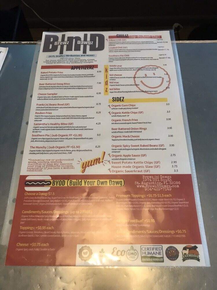 Brewz |N| Dawgz - Saint Augustine, FL menu_pic