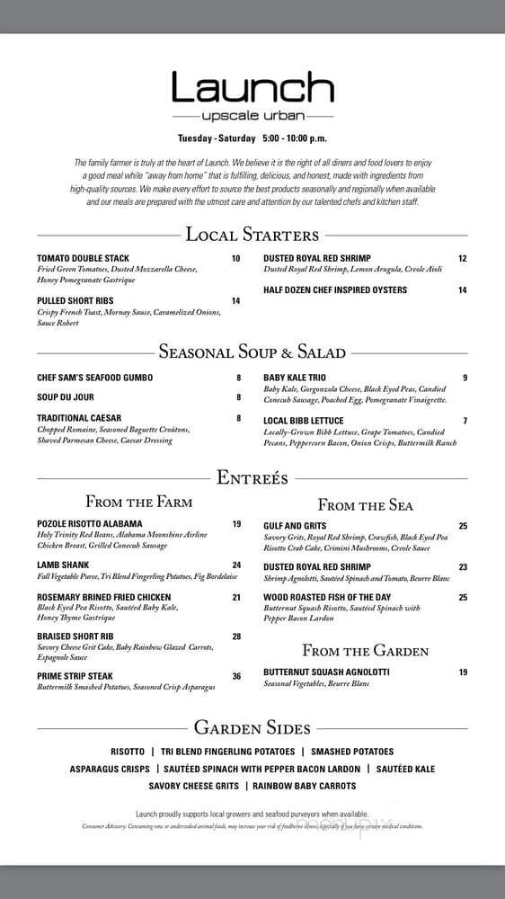 Launch - Mobile, AL menu_pic