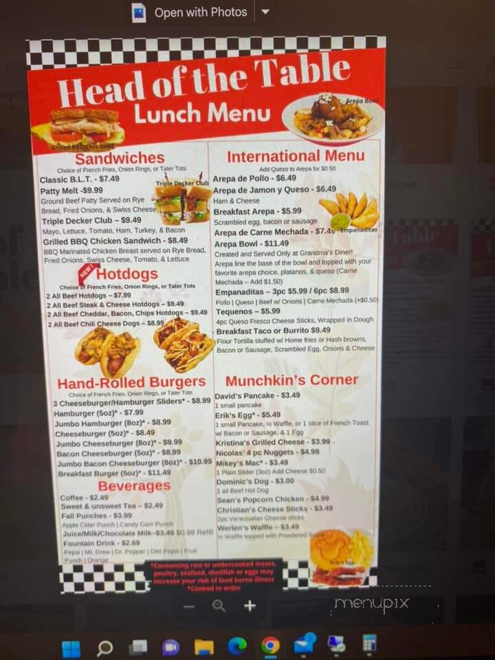 Grandma's Diner - Wake Forest, NC menu_pic