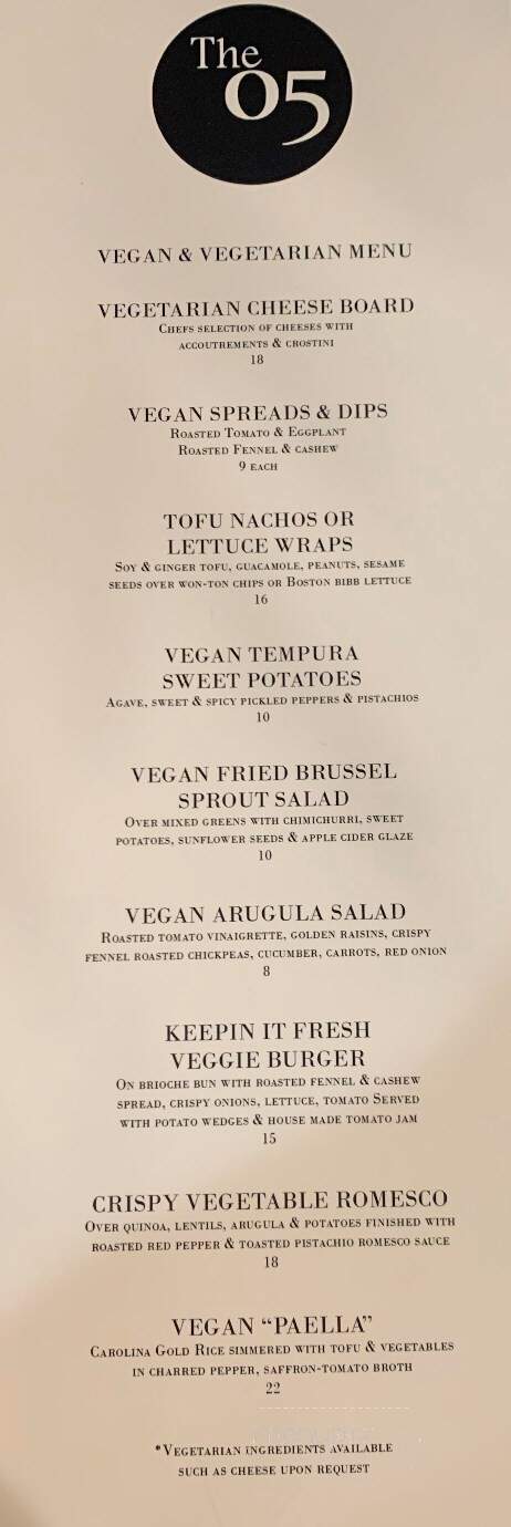 The 05 - Greenville, SC menu_pic