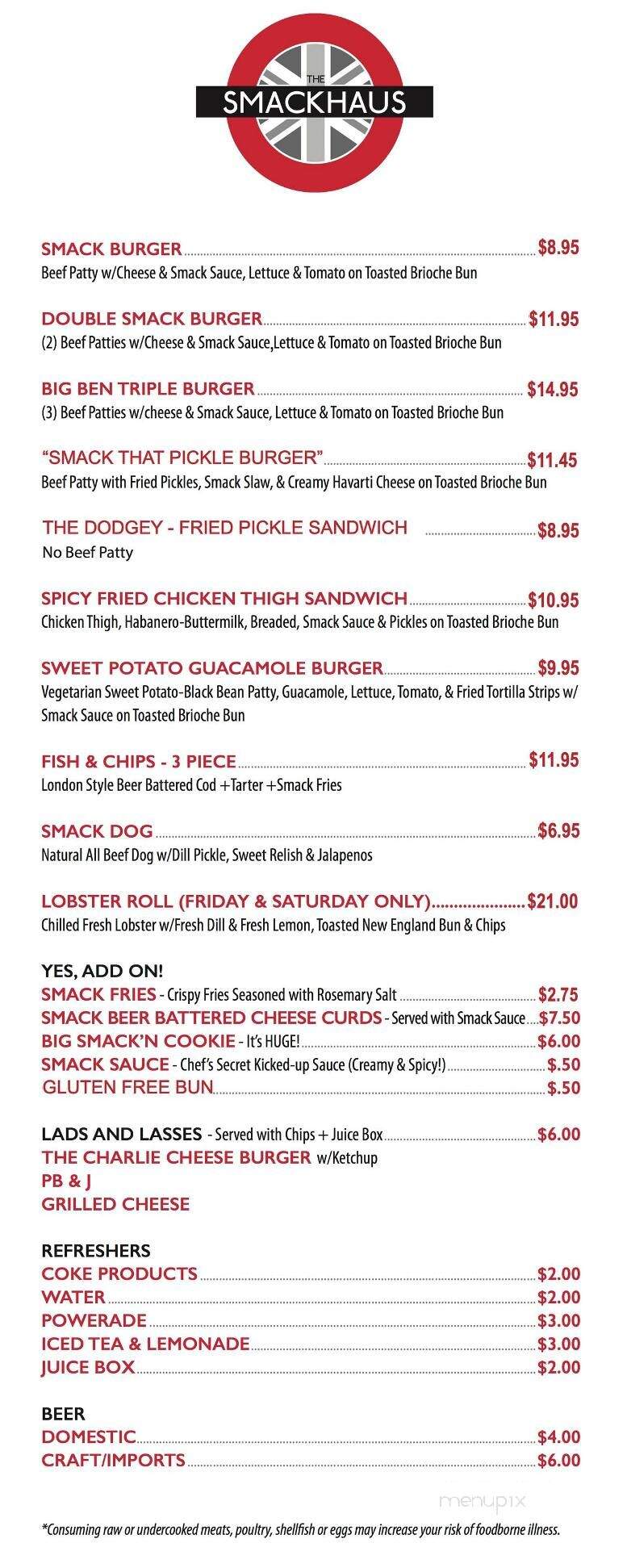 Smack Shack - Okoboji, IA menu_pic