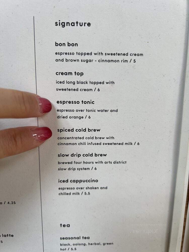 Maru Coffee - Los Angeles, CA menu_pic
