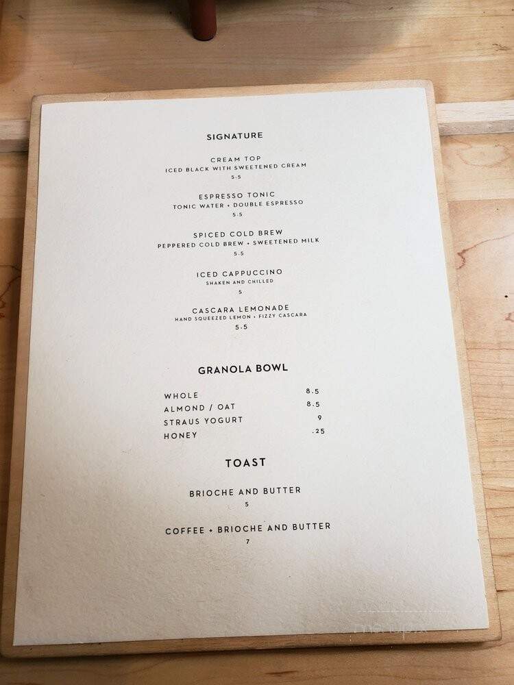 Maru Coffee - Los Angeles, CA menu_pic