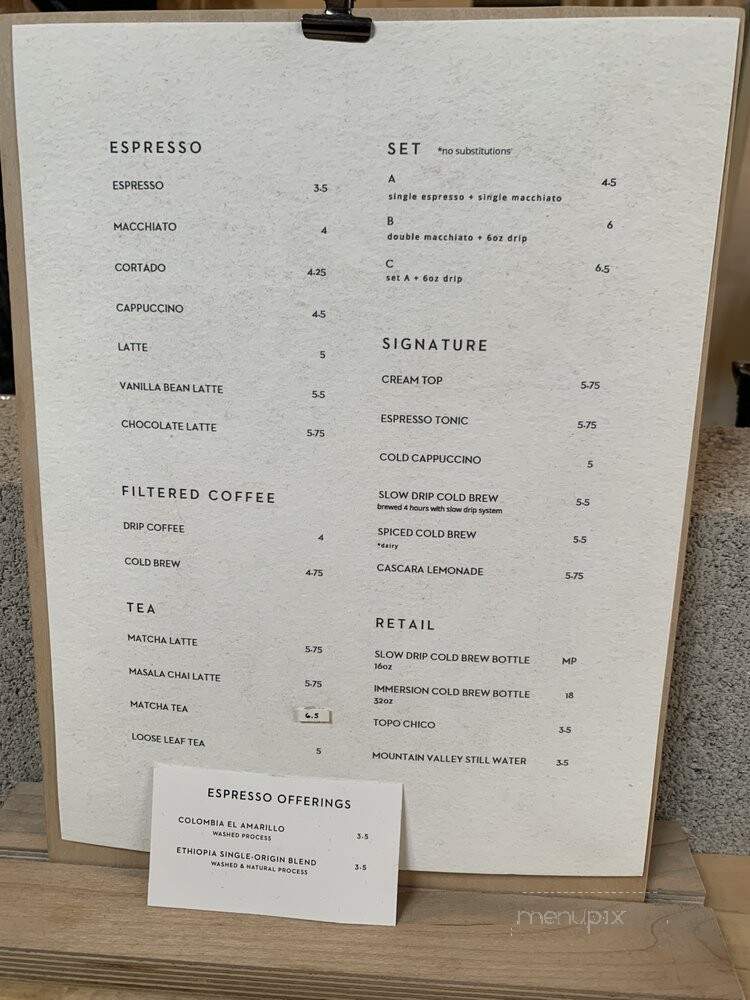 Maru Coffee - Los Angeles, CA menu_pic