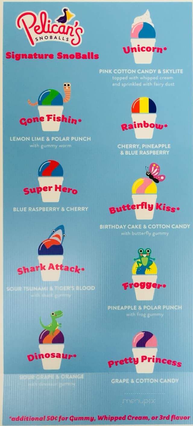 Pelican's Snoballs - Kannapolis, NC menu_pic
