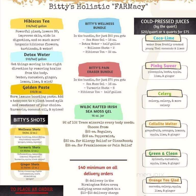 Bitty's Living Kitchen - Birmingham, AL menu_pic