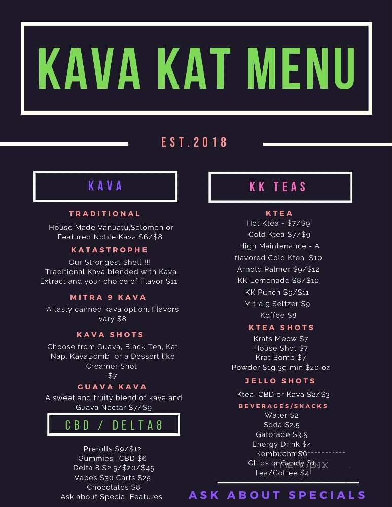 Kava Kat - Port St. Lucie, FL menu_pic