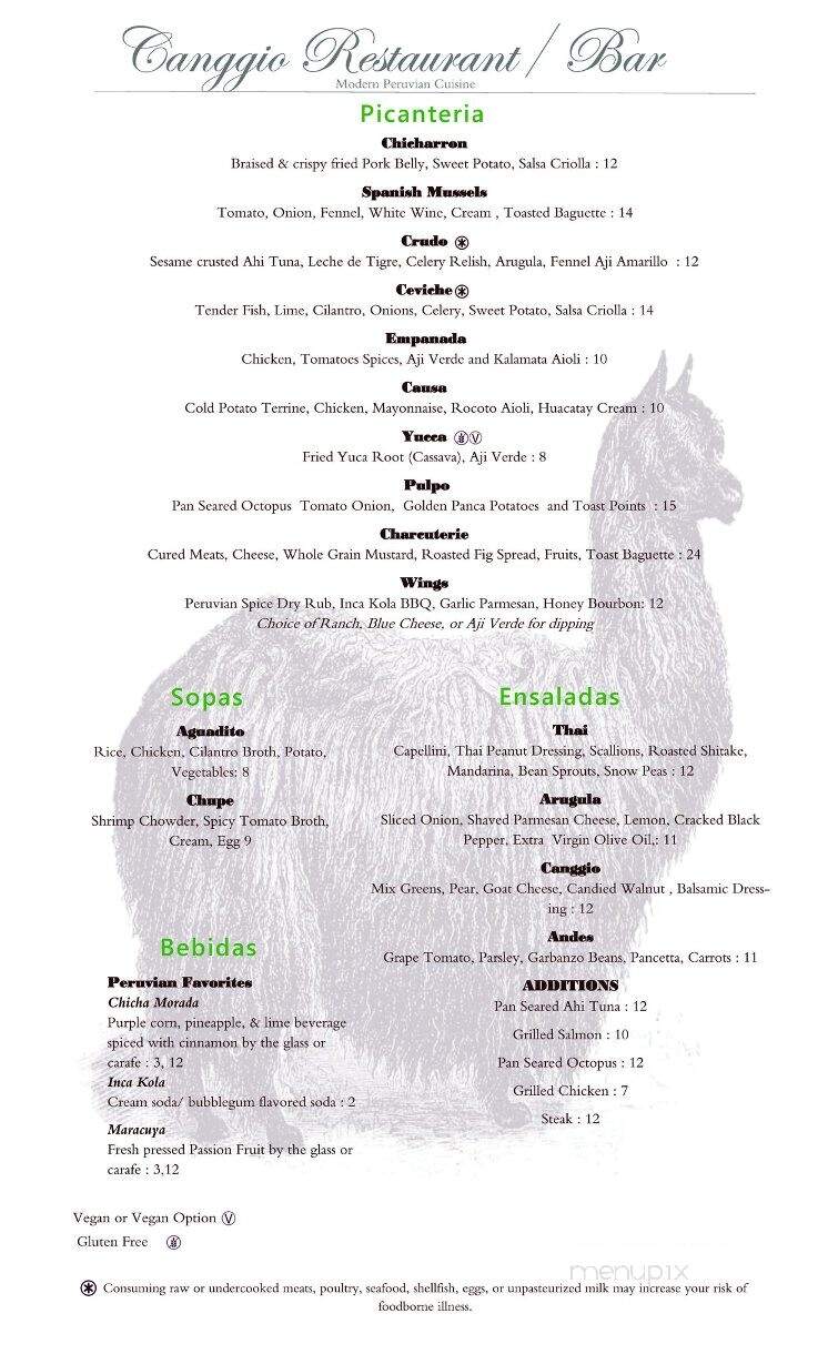 Canggio Restaurant - Norwich, CT menu_pic