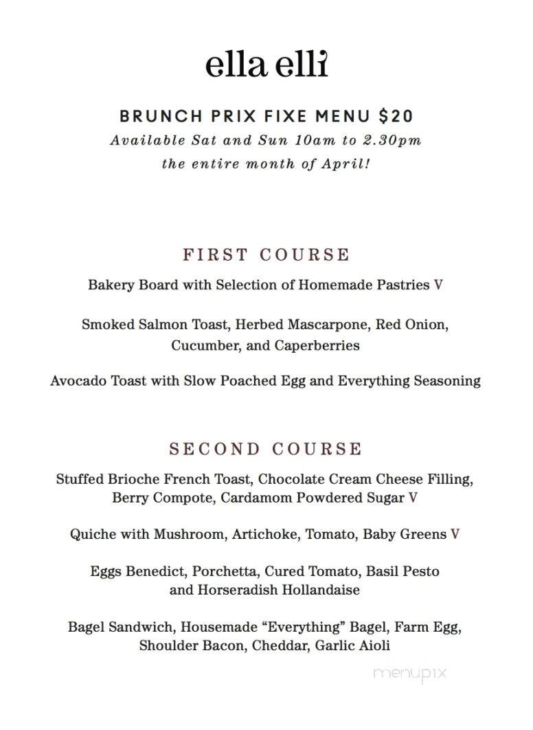 Ella Elli - Chicago, IL menu_pic