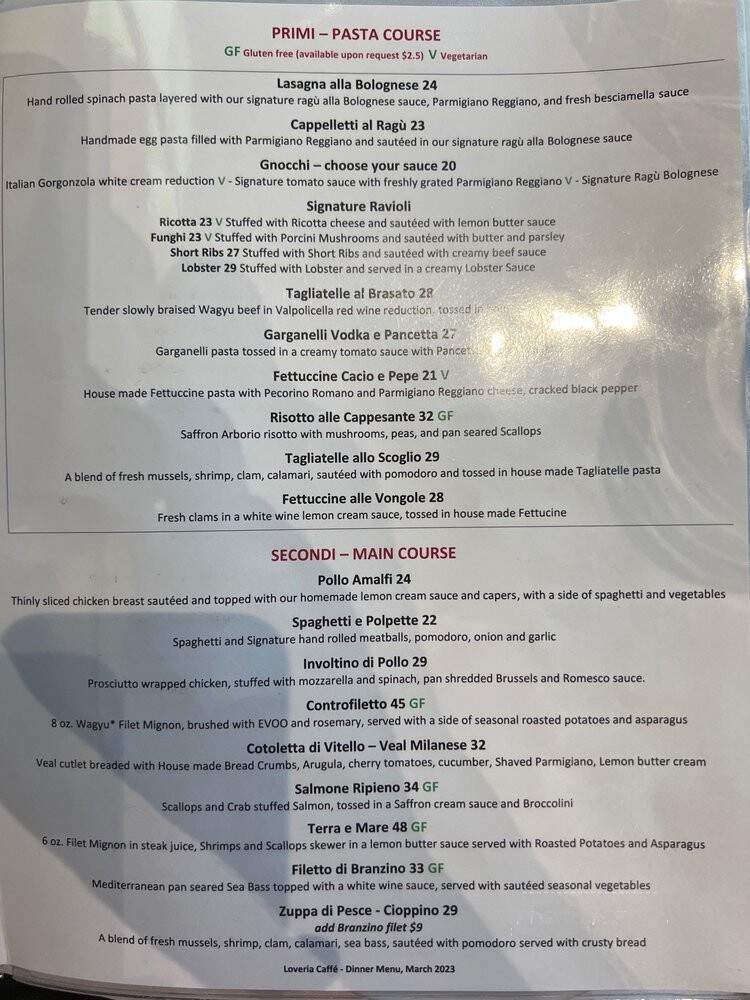 Loveria Caffe - Colleyville, TX menu_pic