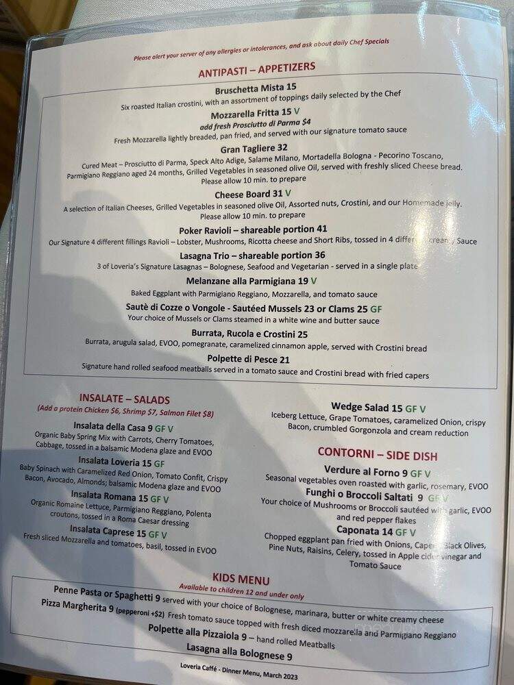 Loveria Caffe - Colleyville, TX menu_pic