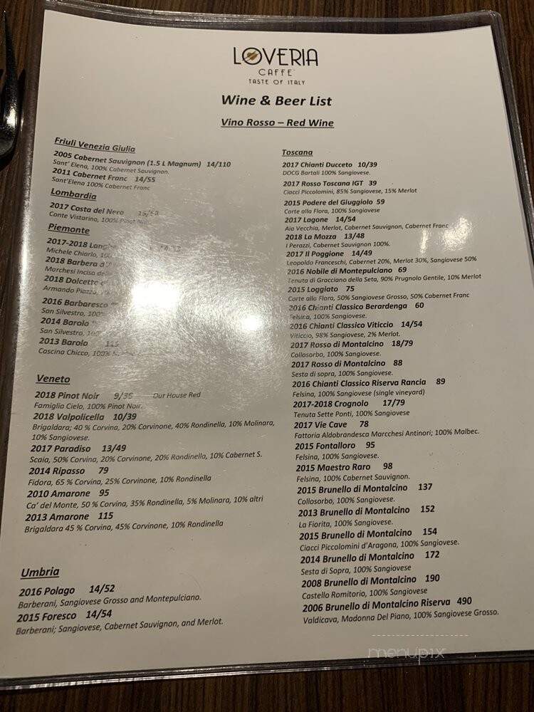 Loveria Caffe - Colleyville, TX menu_pic