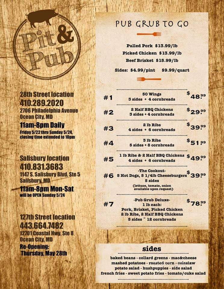 Northside Pit & Pub - Ocean City, MD menu_pic