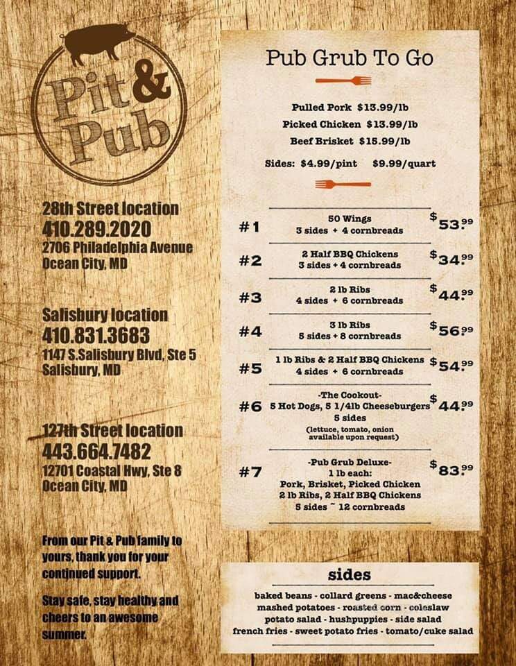 Northside Pit & Pub - Ocean City, MD menu_pic