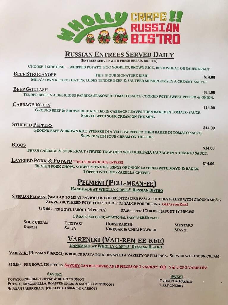 Wholly Crepe Russian Bistro - Tomball, TX menu_pic
